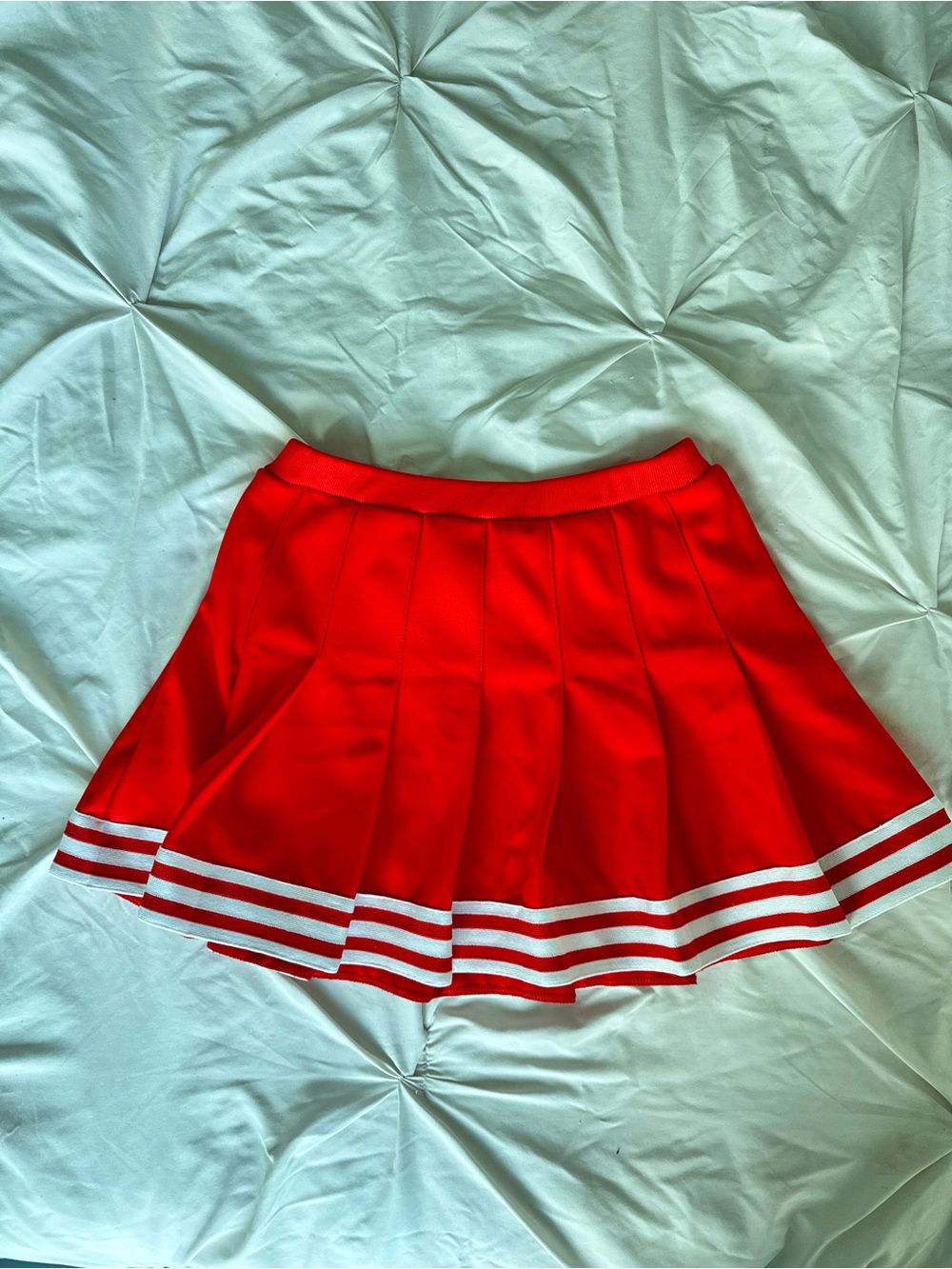Pleated Cheer Skirt with Stripe Hem